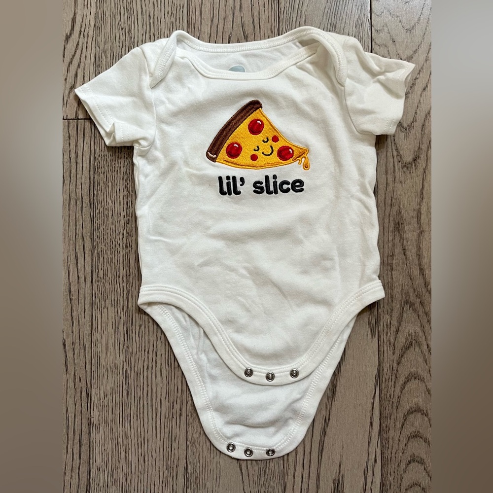 Indigo The Littlest “Lil' Slice” Pizza Graphic Infant Onesie